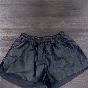 Black pu shorts